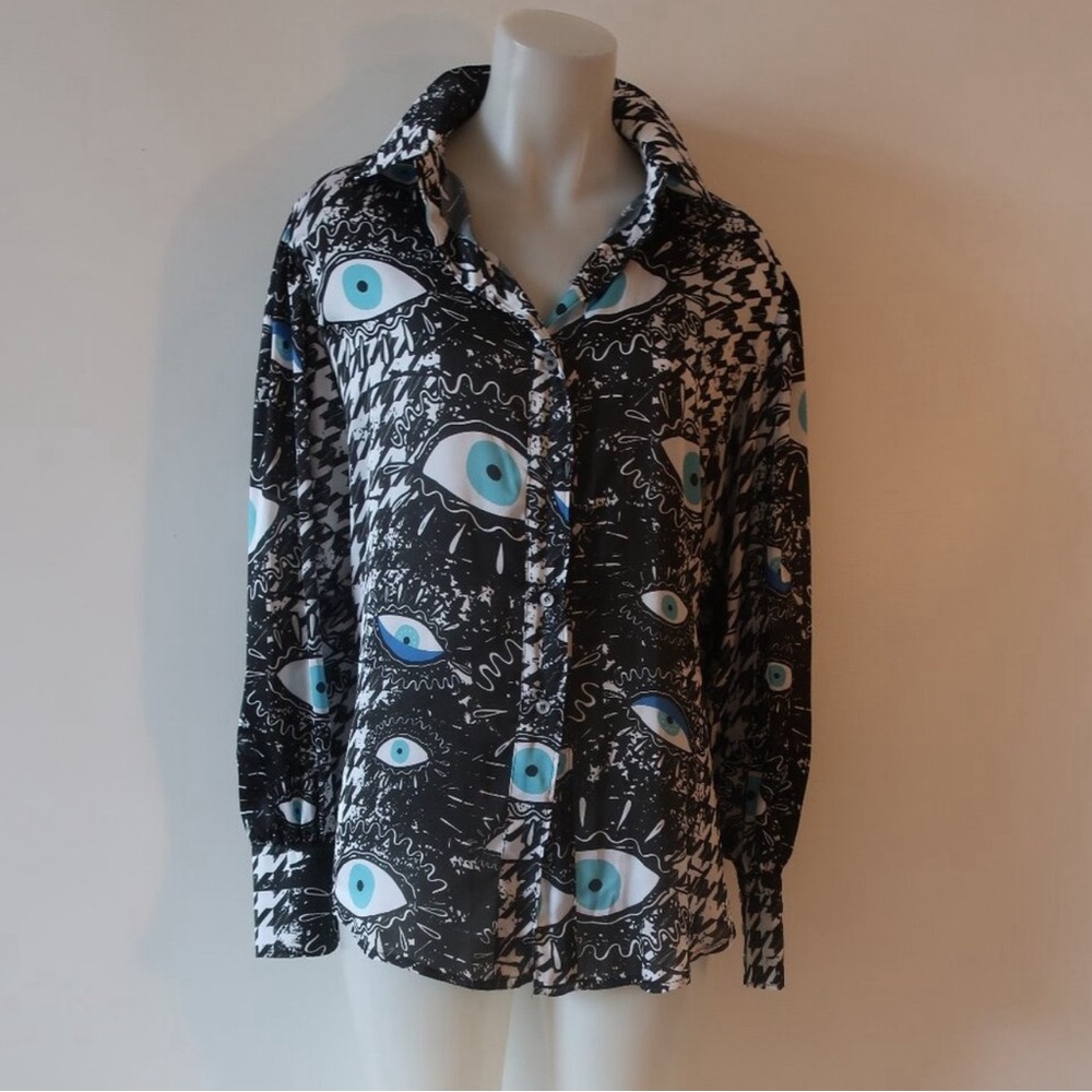 Tina Demel Evil Eye Blouse L/XL NWT!